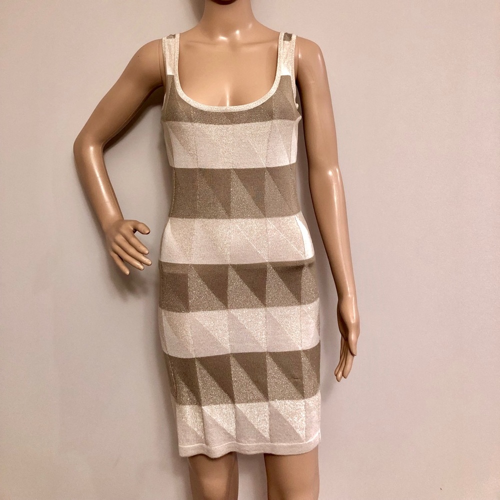 Bebe Knit Sleeveless Cocktail Metallic Dress, NWOT